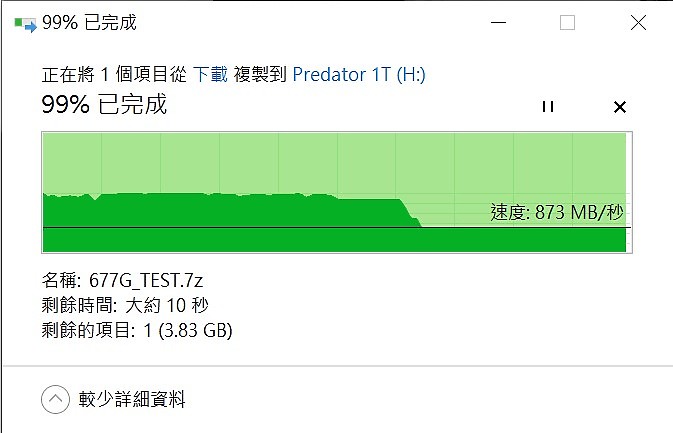 主流級價位的PCIe4-Predator GM7000 1TB PCIe4.0