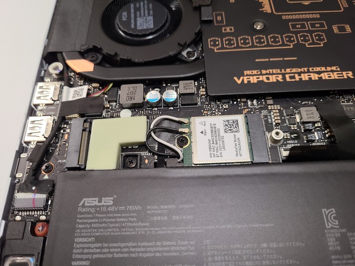 點我看大圖 (※更換網卡) ASUS G14 2022 月光白開箱 日規GA402RK-R76RX6800SWL
