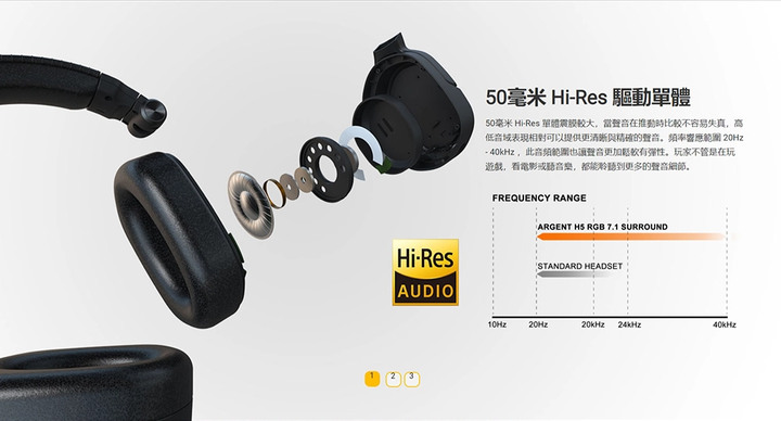 點我看大圖 【開箱】令人驚豔的新世代電競旗艦耳機!TT曜越科技幻銀ARGENT H5 RGB 7.1環繞音效電競無線耳機
