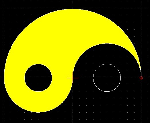 LibreCAD教學：繪圖(太極 III)