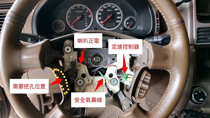 CRV 2 代定速加裝方控音響控制器