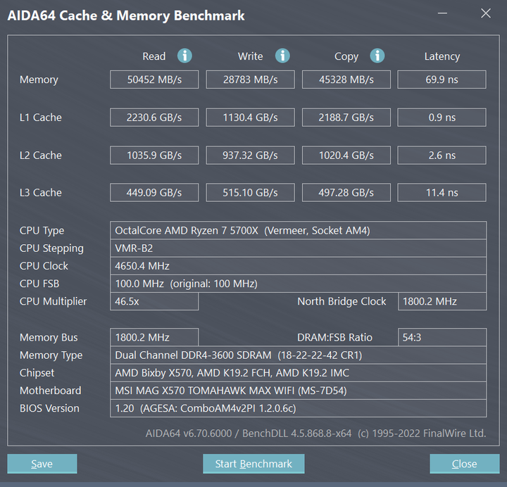 AMD R7-5700X 上機測試，省電又涼快