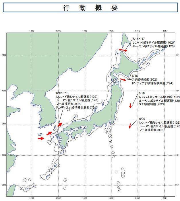 中國海軍艦艇「繞行日本」！ 防衛省無奈公布航跡圖