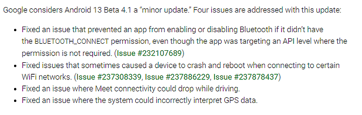 Android 13 Beta 4.1 OTA 來了