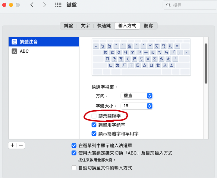Macbook 注音輸入法問題