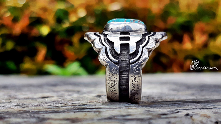 Mt. hill-Clouds綠松石浮雲銀戒