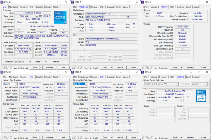 AORUS Memory DDR5 32GB (2x16GB) 5200MHz簡測