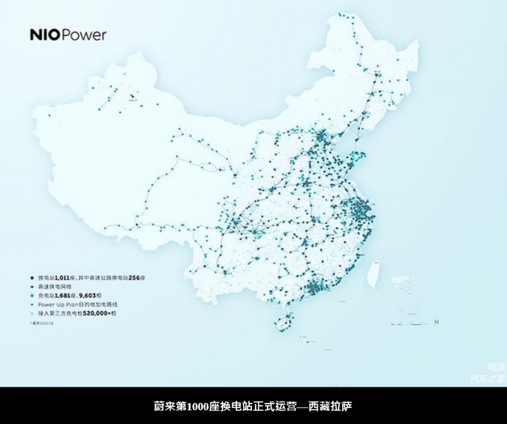 蔚來第 1000 座換電站 西藏正式啟用