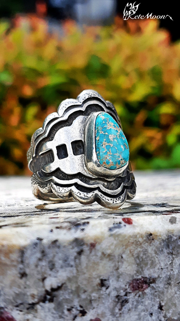 Mt. hill-Clouds綠松石浮雲銀戒