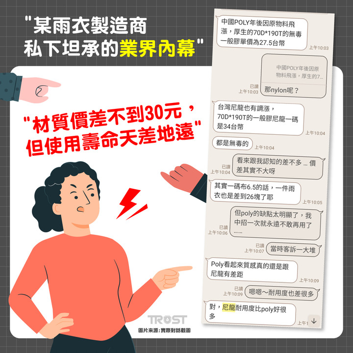 (主題五之一)便宜又易裂的垃圾聚酯雨衣