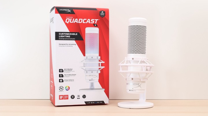 點我看大圖 純白盛宴:視與聽雙重享受。Hyper X Quadcast S 電競麥克風開箱