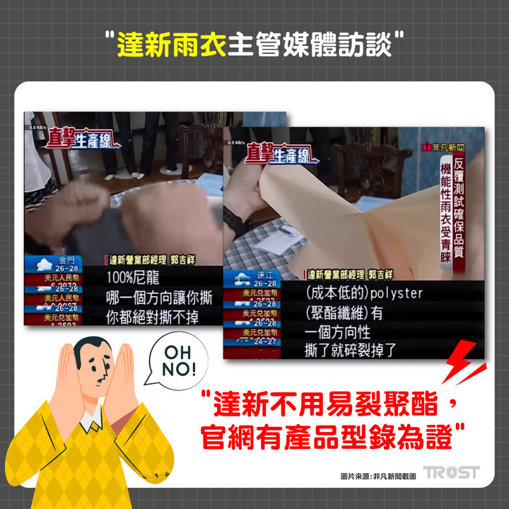 (主題五之一)便宜又易裂的垃圾聚酯雨衣