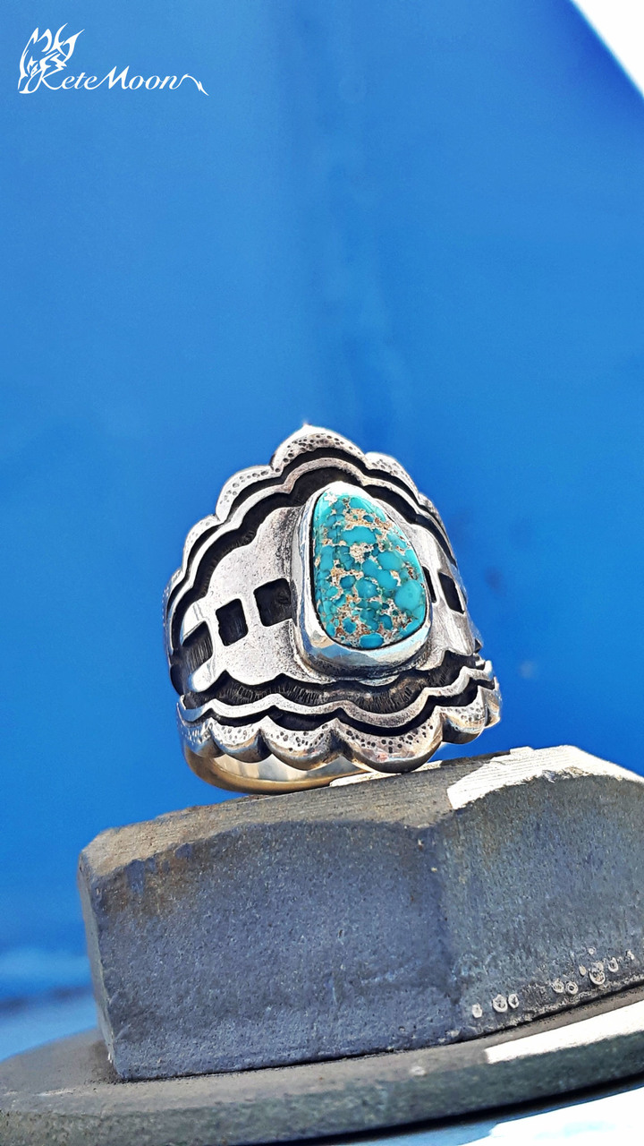 Mt. hill-Clouds綠松石浮雲銀戒