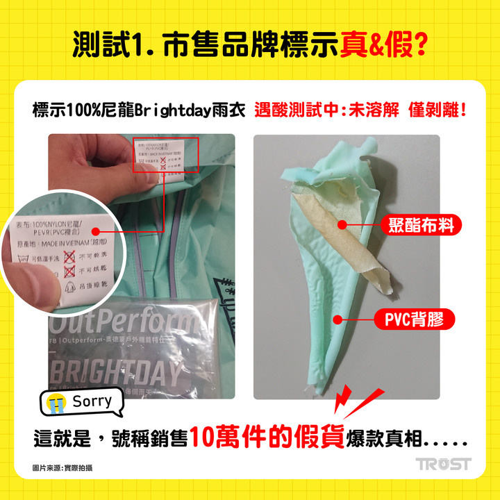 (主題五之二)雨衣大廠的一流造假技術,連神鬼也莫測