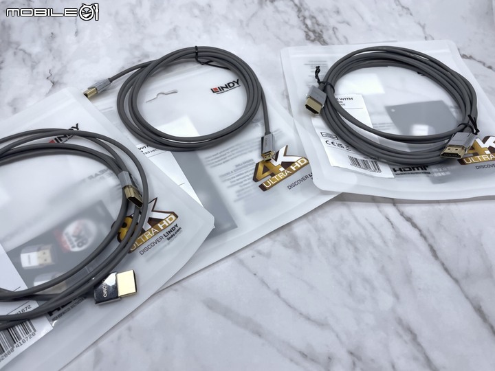 [開箱] WaveSplitter威世波 HDMI 2.1線、LINDY林帝 鉻系列 HDMI 2.0極細線+轉向接頭