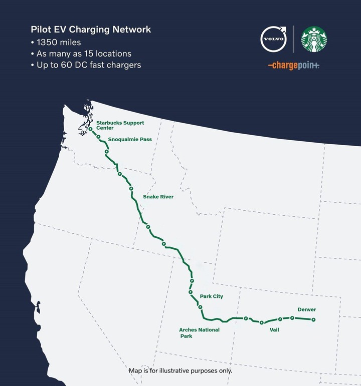讓充電時間充滿咖啡香!Volvo攜手Starbucks在美國設立60座ChargePoint快充站