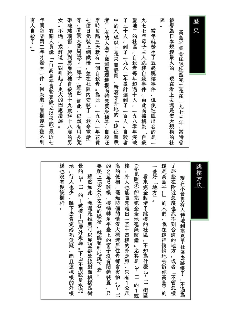 高島平團地 完全自殺手冊 東京都