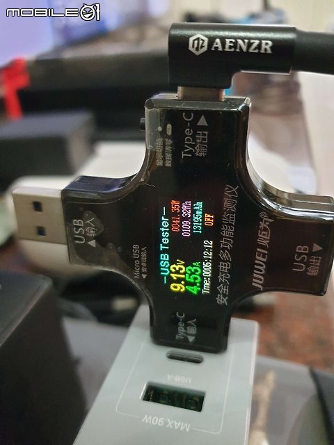 更新! 簡易測試分享90W頭(閃極S90及AUKEY PA-B6S) 及同軸線