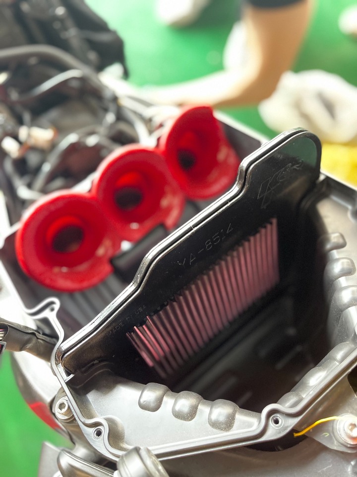 XSR900升級喇叭口、K&N高流量濾心