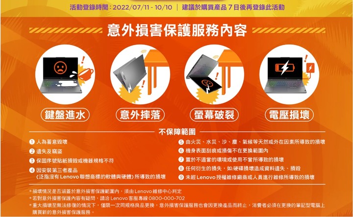 聯想筆電~ADP意外損壞保障
