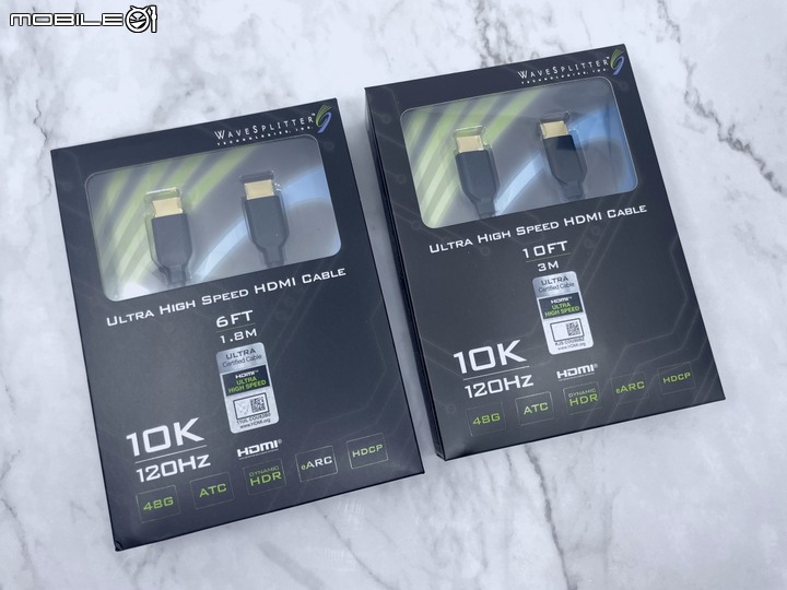 [開箱] WaveSplitter威世波 HDMI 2.1線、LINDY林帝 鉻系列 HDMI 2.0極細線+轉向接頭