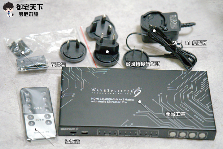 開箱|【WAVESPLITTER 威世波】HDMI 2.0 4K @60Hz 4 X 2 矩陣切換器帶音源分離專業版(WST-PMX001)