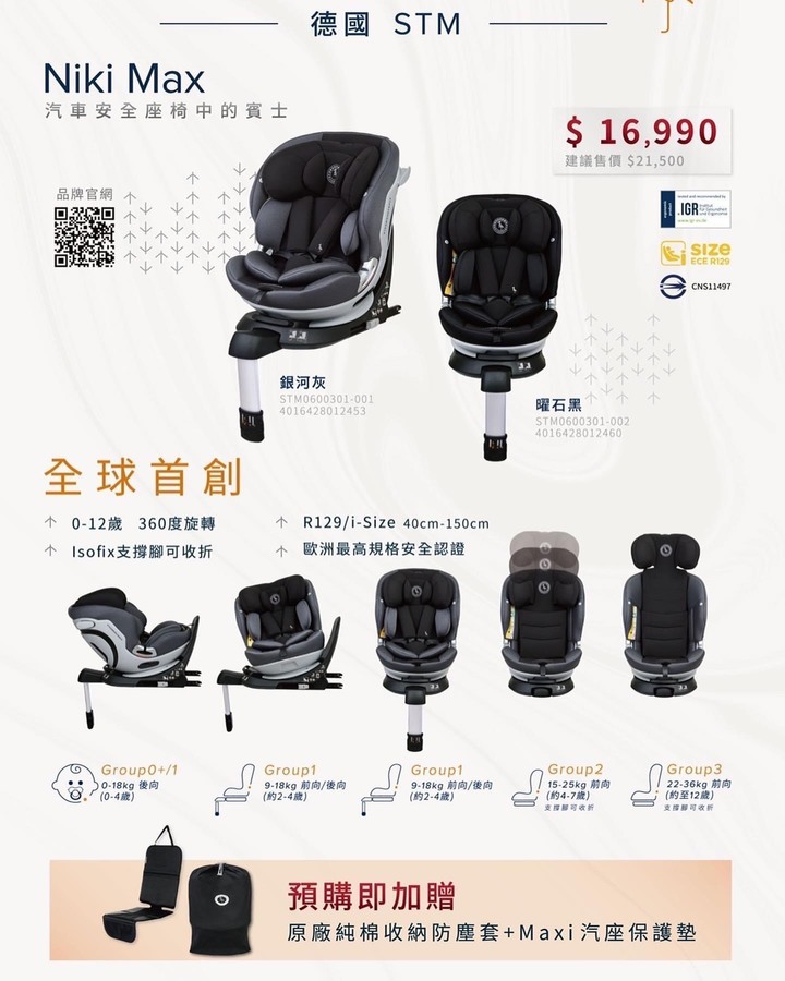 關於STM Niki Max兒童汽車安全座椅