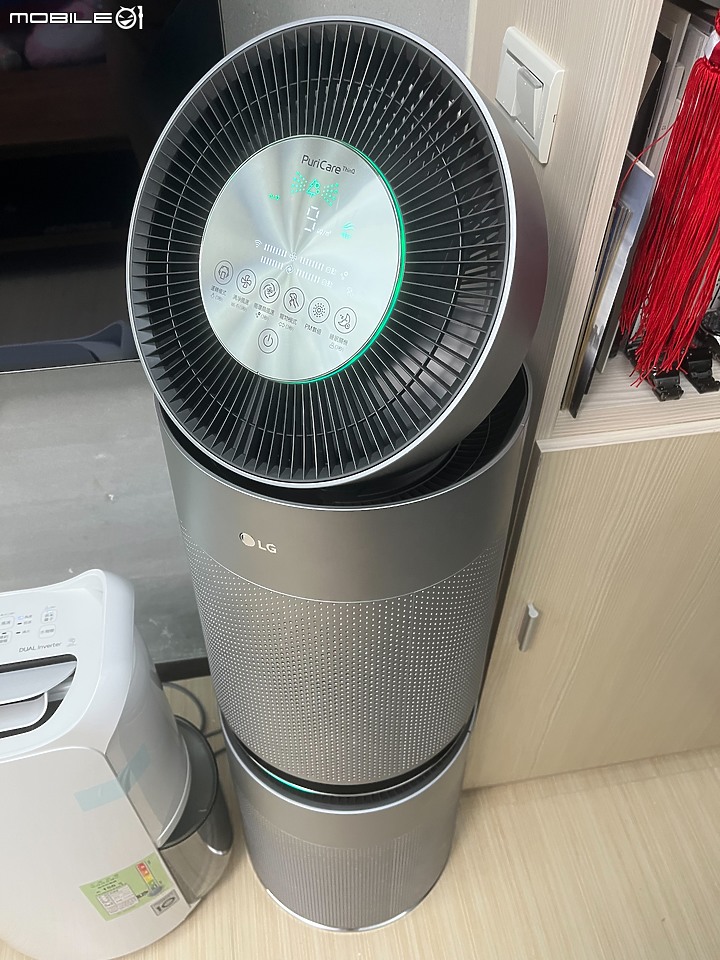 點我看大圖 毛孩家庭救星 LG 360°空氣清淨機雙層AS101DSS0 LG 變頻除濕機MD181QWK3