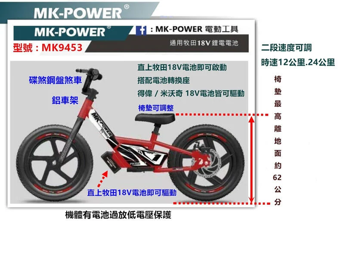 居然有吃牧田18v電池的單車