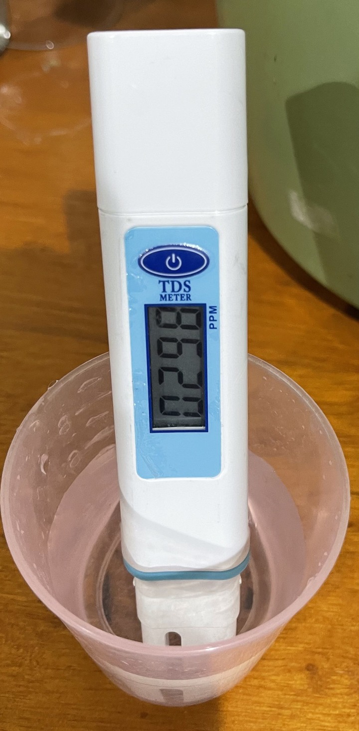 剛剛量了自來水的TDS，請問～