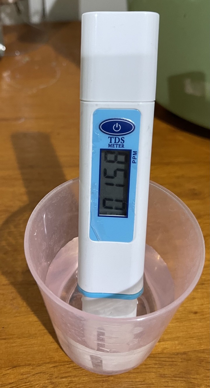 剛剛量了自來水的TDS，請問～
