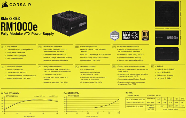 CORSAIR RM1000e 1000W金牌全模組化電源開箱