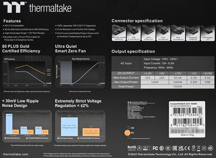 Thermaltake TOUGHPOWER GF3 1000W金牌全模組化電源開箱