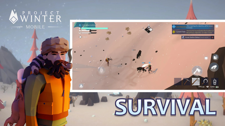 《Project Winter Mobile》凜冬計畫 手遊版 合作與背叛 社交欺騙和逆境生存 8 人手遊 | 茫茫荒野 尋找補給 呼救 逃離白色地獄