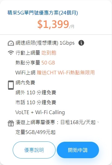 請問有推薦的5G方案嗎？