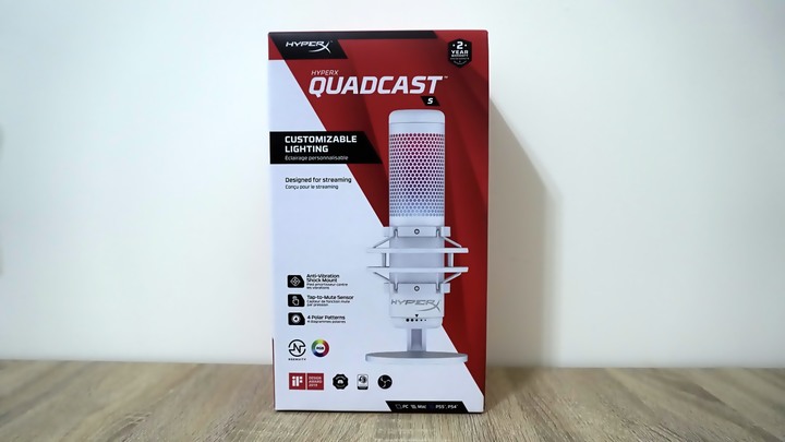 【開箱】地表最美白色麥克風!! HyperX QuadCast S White開箱