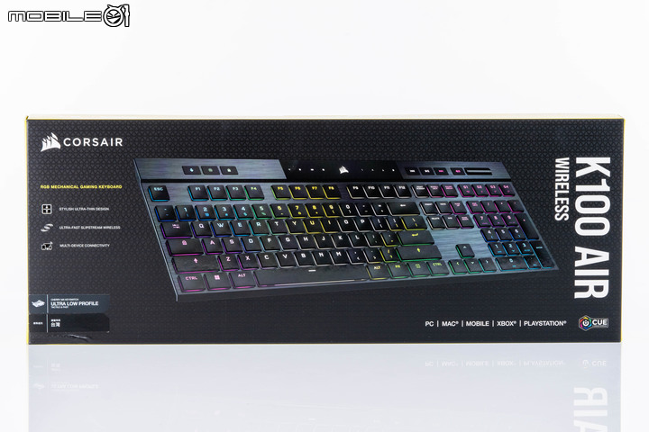 CORSAIR K100 AIR 無線機械鍵盤開箱試用 以超輕薄設計搭配 ULP 機械軸創造流暢輸入體驗