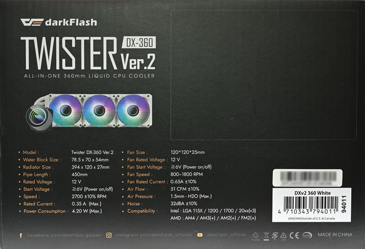 darkFlash TWISTER DX-360二代一體式水冷簡介及測試