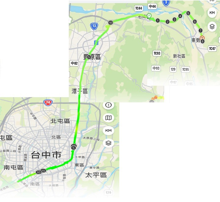 台中鐵道文化自行車路線整合
