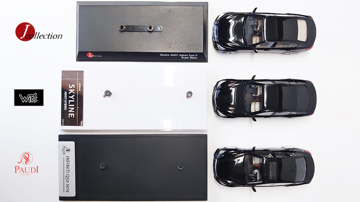 三大品牌1:43比例黑色Infiniti Q50模型車特色分享