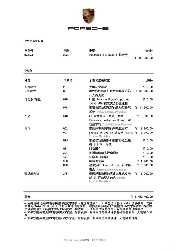 2022年 Panamera 4E 鉑金版 + 4E Sport Turismo by Jamie
