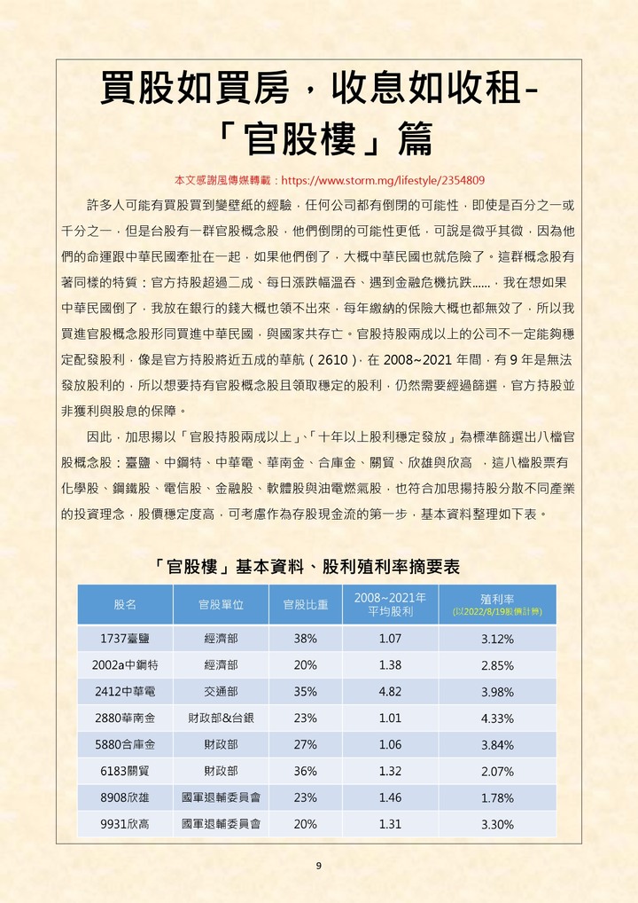 我的存股筆記,提供給大家參考切磋。(僅供參考,不負責您未來的投資損益)