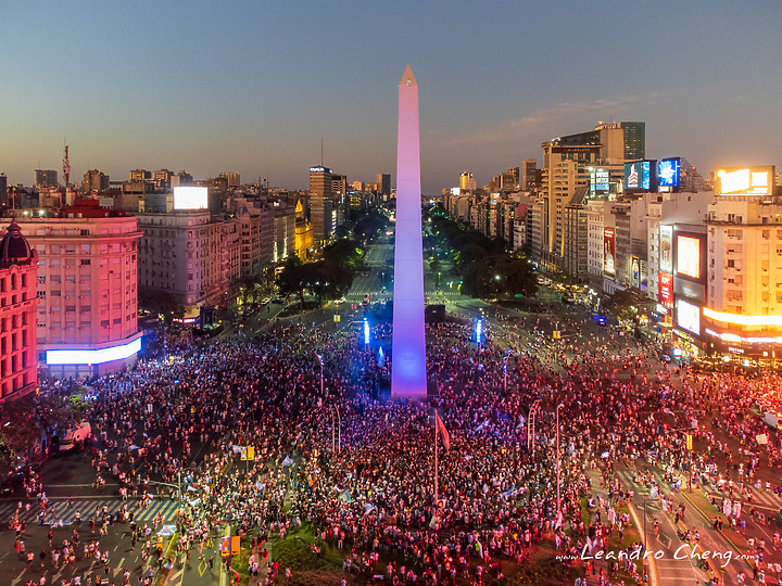 阿根廷3:0戰勝克羅埃西亞, 取得決賽門票後的阿根廷街頭慶祝