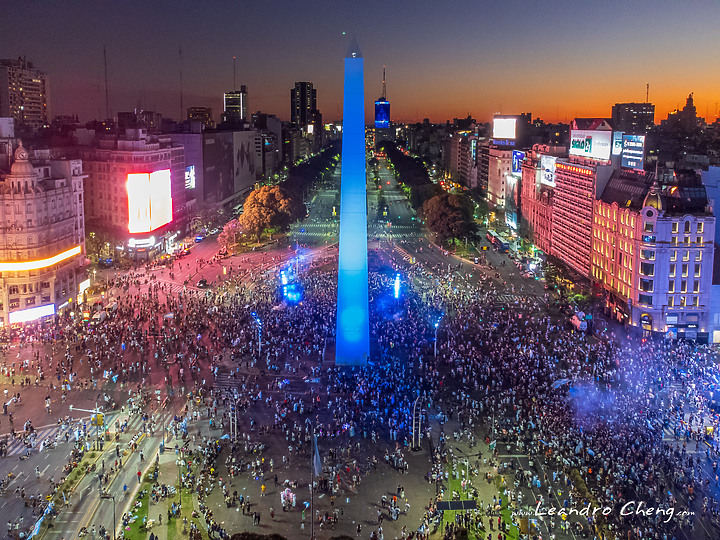 阿根廷3:0戰勝克羅埃西亞, 取得決賽門票後的阿根廷街頭慶祝