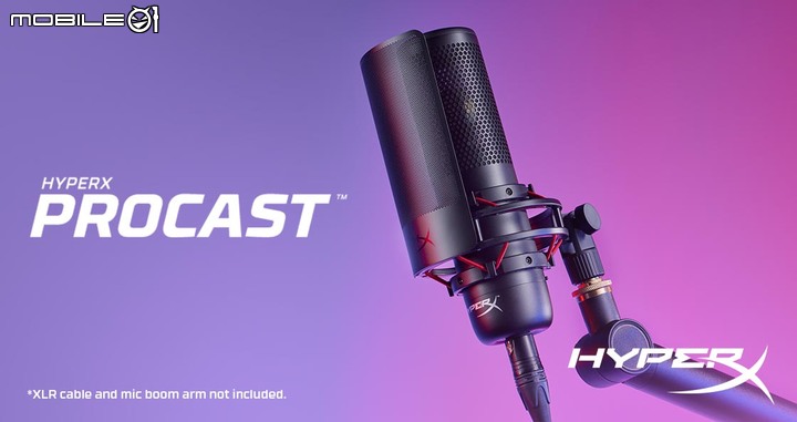 HyperX 推出具備 XLR 介面的專業級電容麥克風 ProCast 提供專業內容創作更高音質選擇