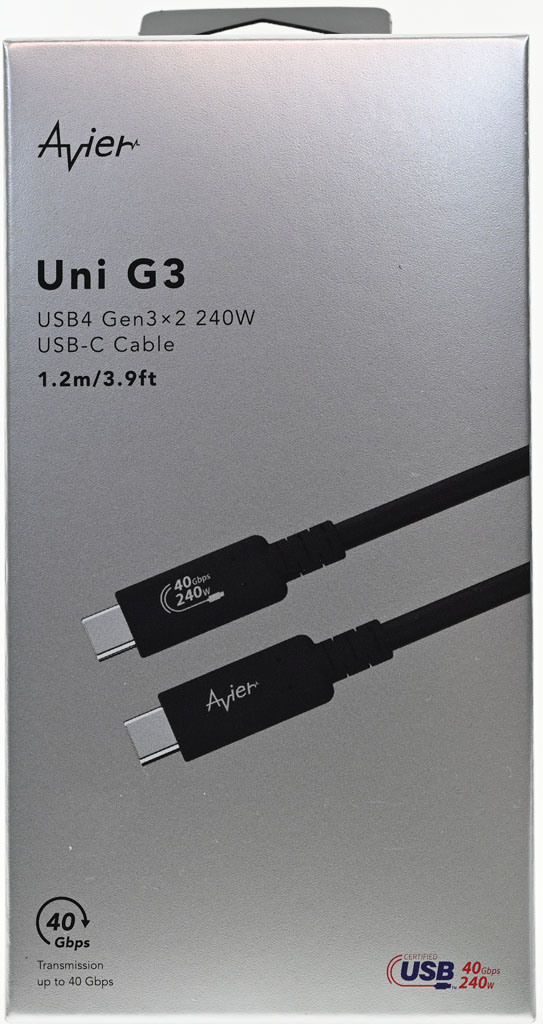 Avier Uni G3 USB4 Gen3x2 240W高速資料傳輸充電線簡測
