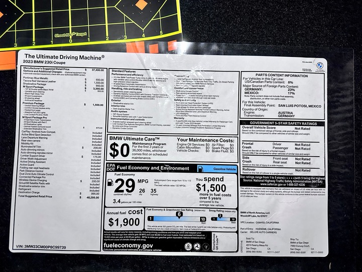 2022 X'mas car 2023 BMW 230i(G42) M-Package