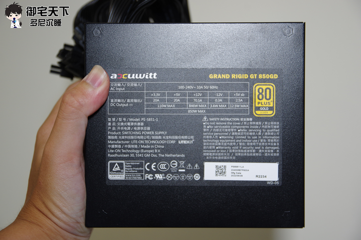 開箱｜【accuwitt】80 Plus Gold 類白金 850W ATX 防蟲電源供應器