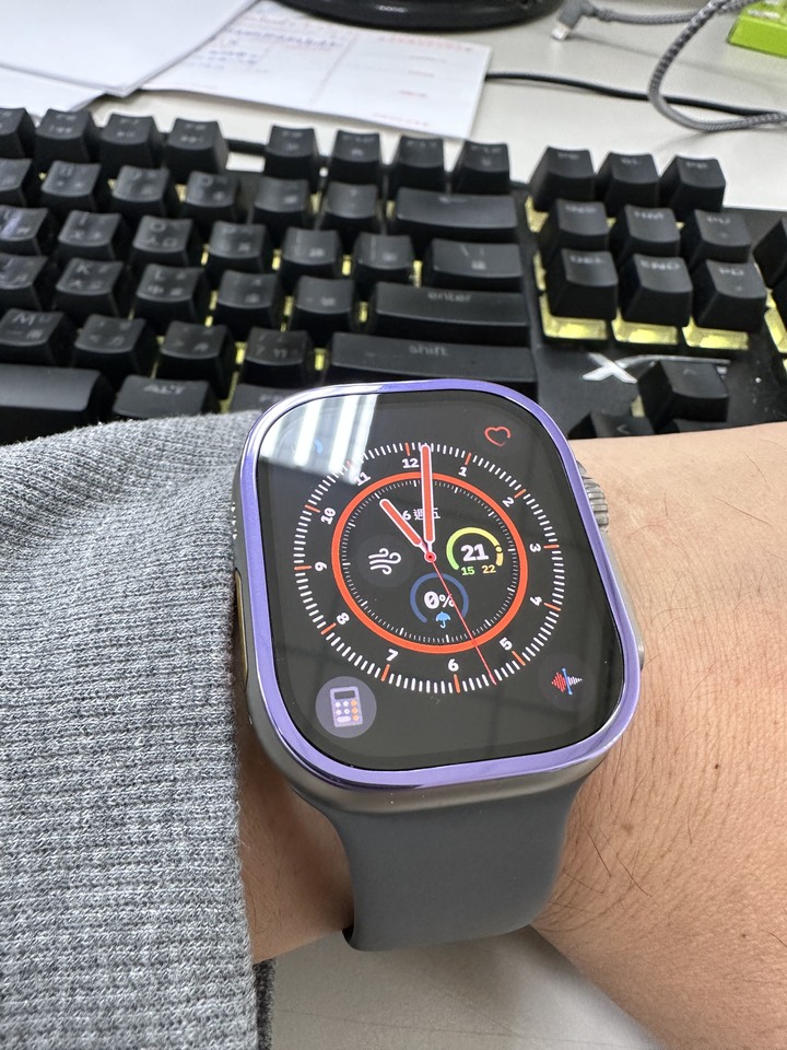 apple watch ultra hoda鈦保護框加imos藍寶石保護貼