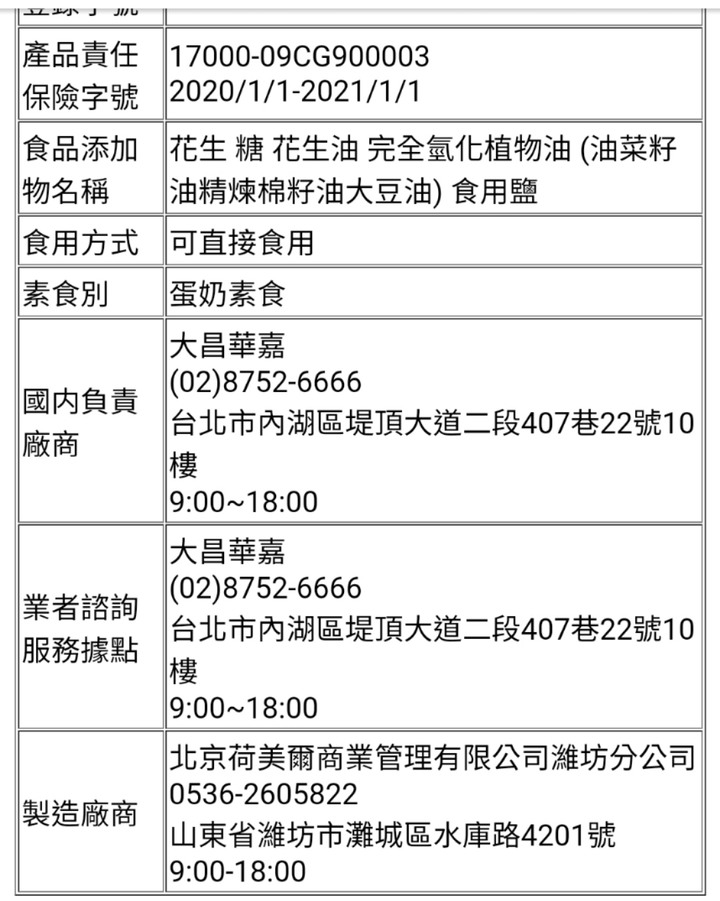 這個匪區花生製品可以進口？？黃飛紅好冤枉啊！！